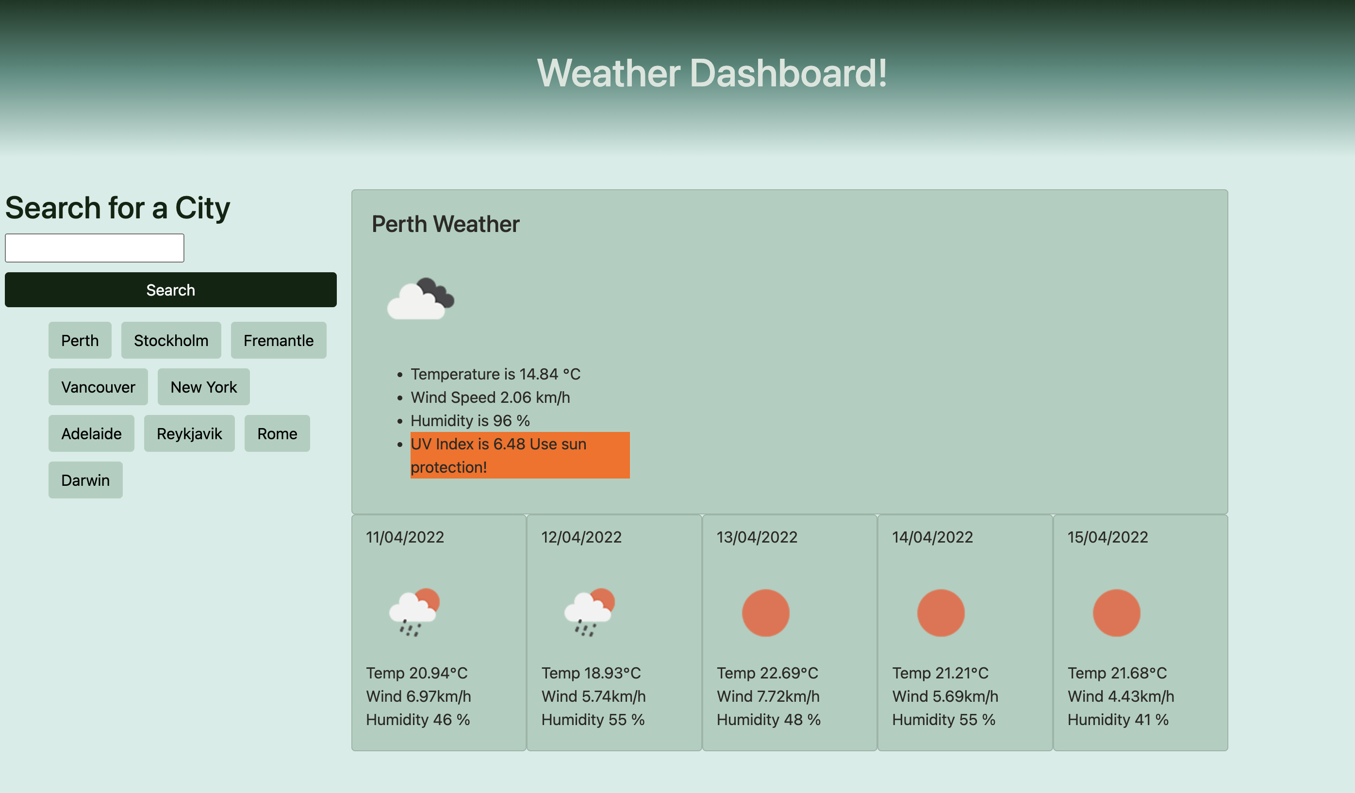 Weather-Dashboard-Demo